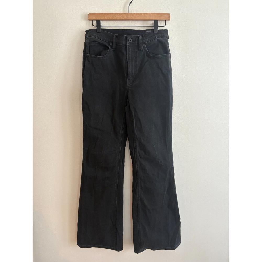 Vince High Rise Wide‎ Leg Flare Jeans Black Women's Size 29